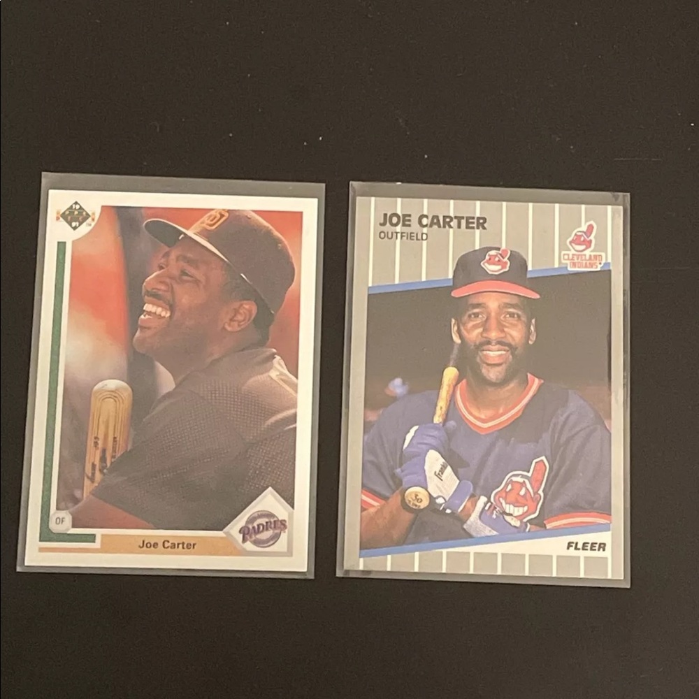 2 Card Lot 1989-91 Fleer & Upper Deck Joe Carter